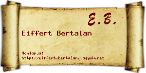 Eiffert Bertalan névjegykártya