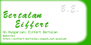 bertalan eiffert business card